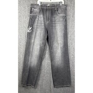 Y2K G UNIT Men's 38x34‎ Heavy Weight Baggy Denim Dugout Jeans 2004 Embroidered